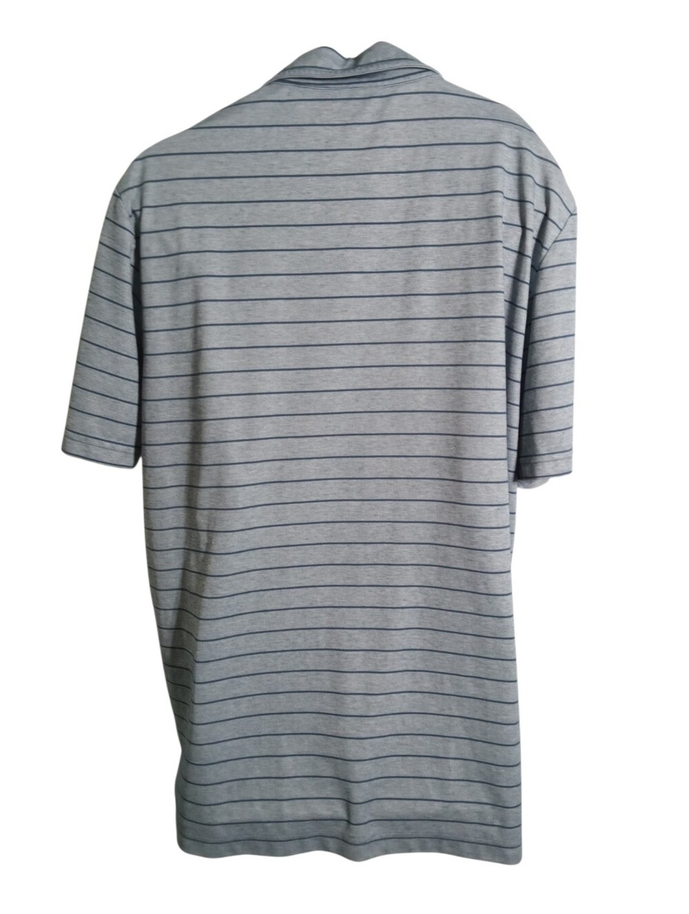TravisMathew Mens Gray Striped Performance Golf Polo Shirt Embroidered Logo Sz L - Picture 7 of 7